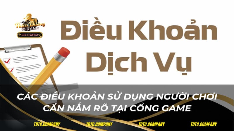 Các điều khoản sử dụng người chơi cần nắm rõ tại cổng game